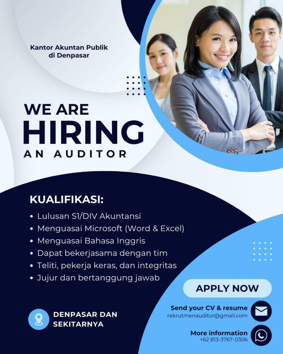 Lowongan Pekerjaan Auditor di Kantor Akuntan Publik Denpasar