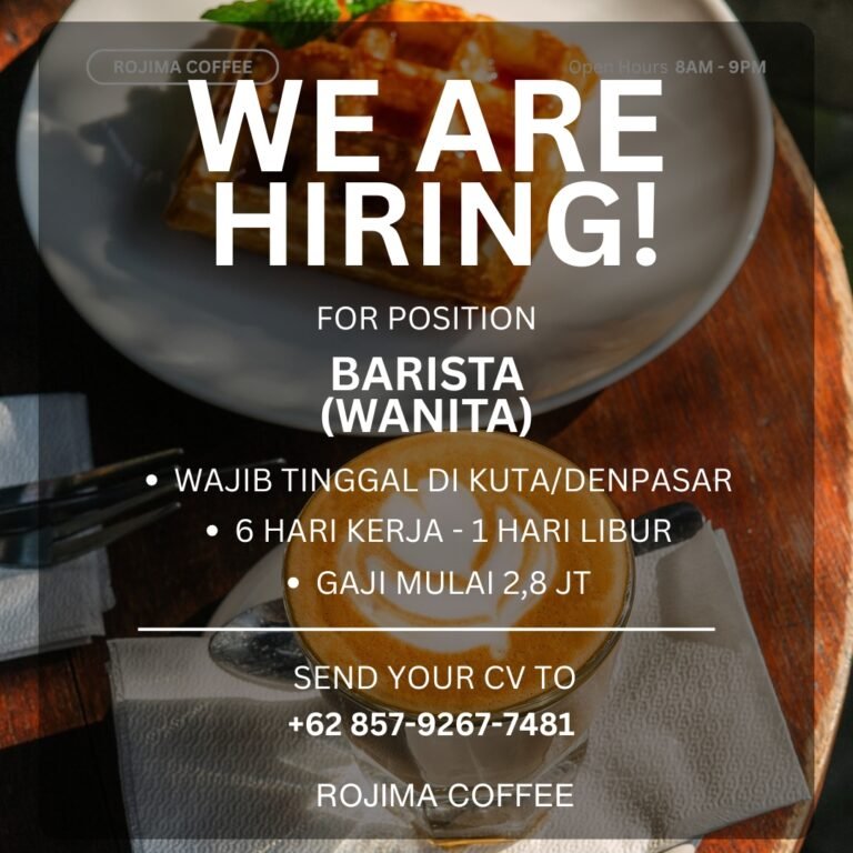 Lowongan Pekerjaan Barista di Rojima Coffee Kuta/Denpasar