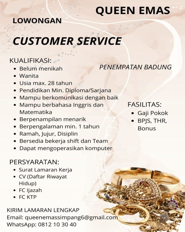 Lowongan Pekerjaan Customer Service di Queen Emas Badung