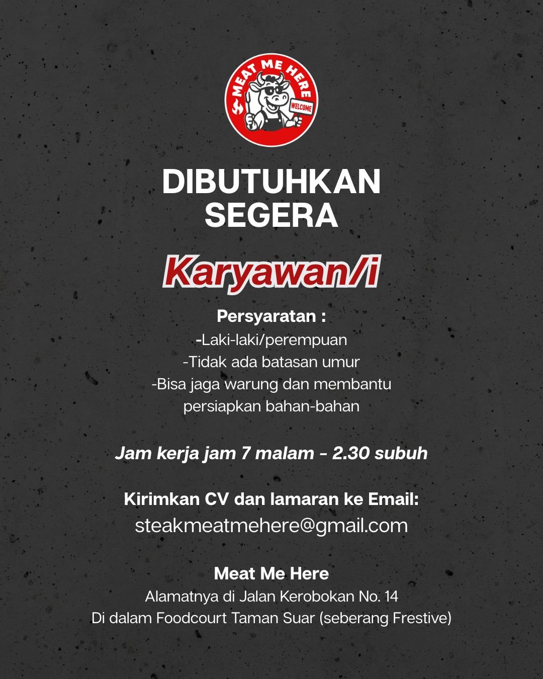 Lowongan Pekerjaan Karyawan di Meat Me Here Kerobokan