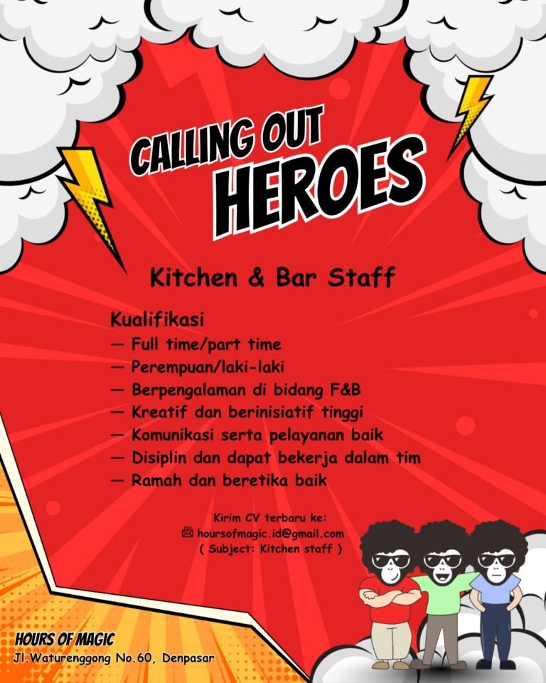 Lowongan Kitchen & Bar Staff Hours of Magic Denpasar