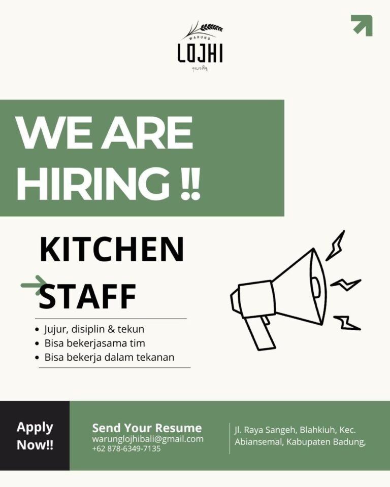Lowongan Pekerjaan Kitchen Staff di Warung Lojhi Badung Lowongan Pekerjaan Kitchen Staff di Warung Lojhi Badung