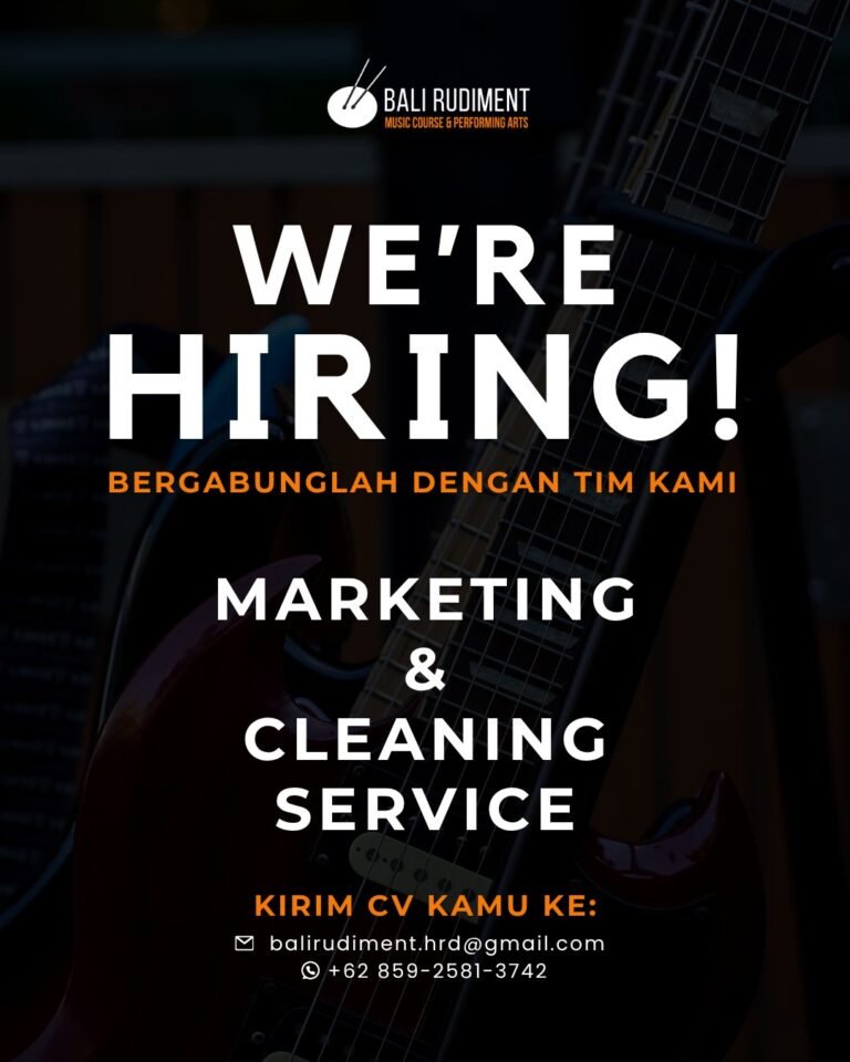 Lowongan Marketing & Cleaning Service Bali Rudiment