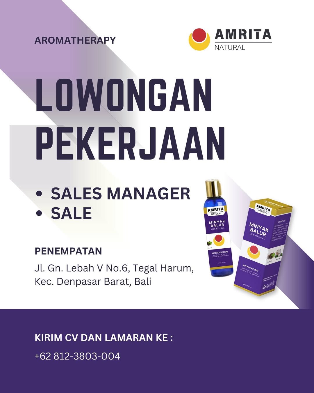 Lowongan Pekerjaan Sales Manager di Amrita Denpasar