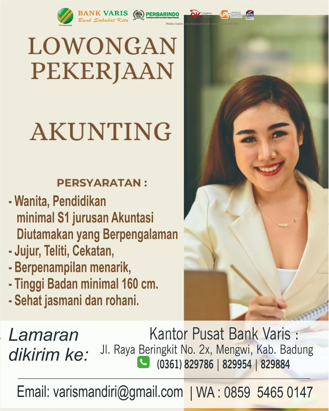 Lowongan Akunting Bank Varis Mengwi