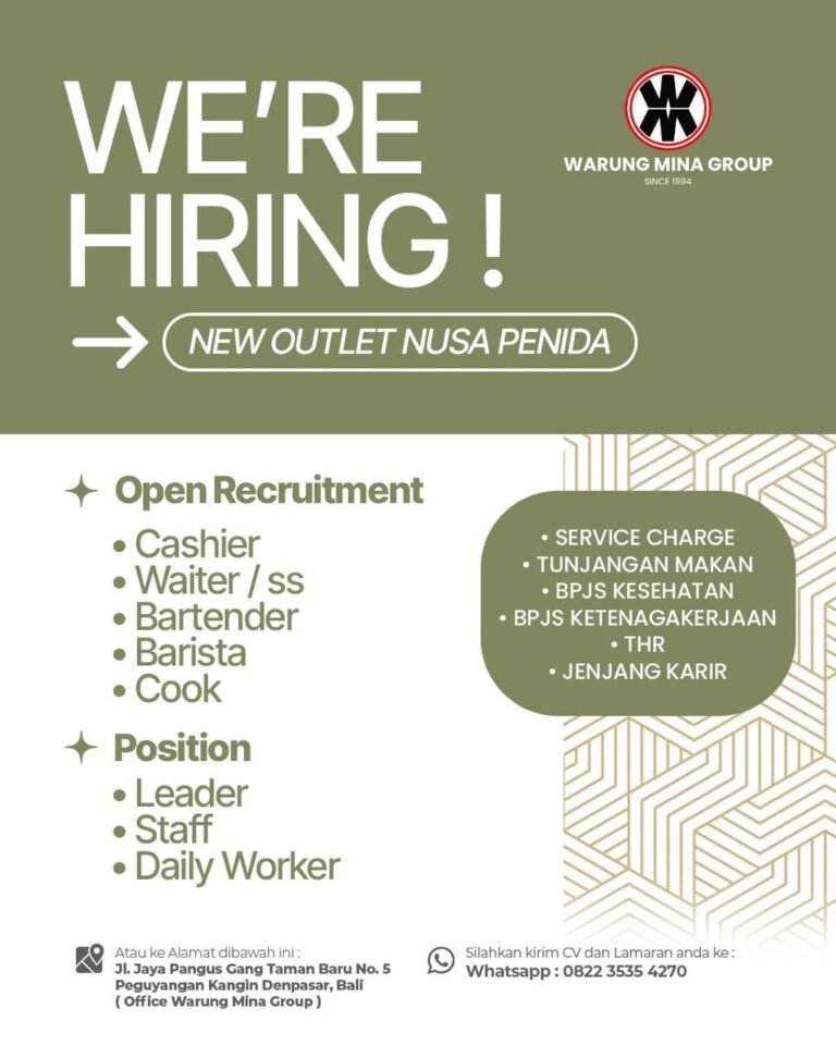 Lowongan Warung Mina Group Nusa Penida