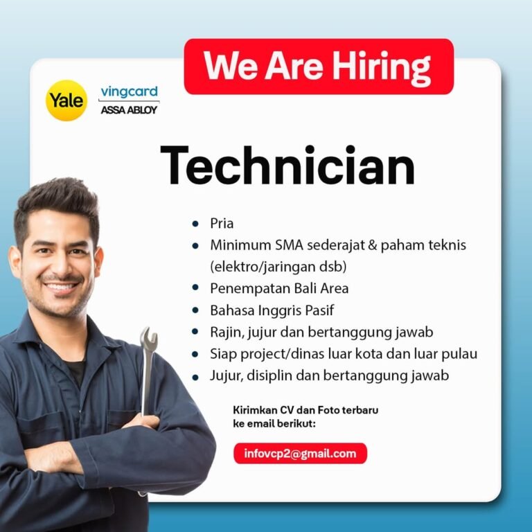 Lowongan Technician ASSA ABLOY (Yale/Vingcard) Bali
