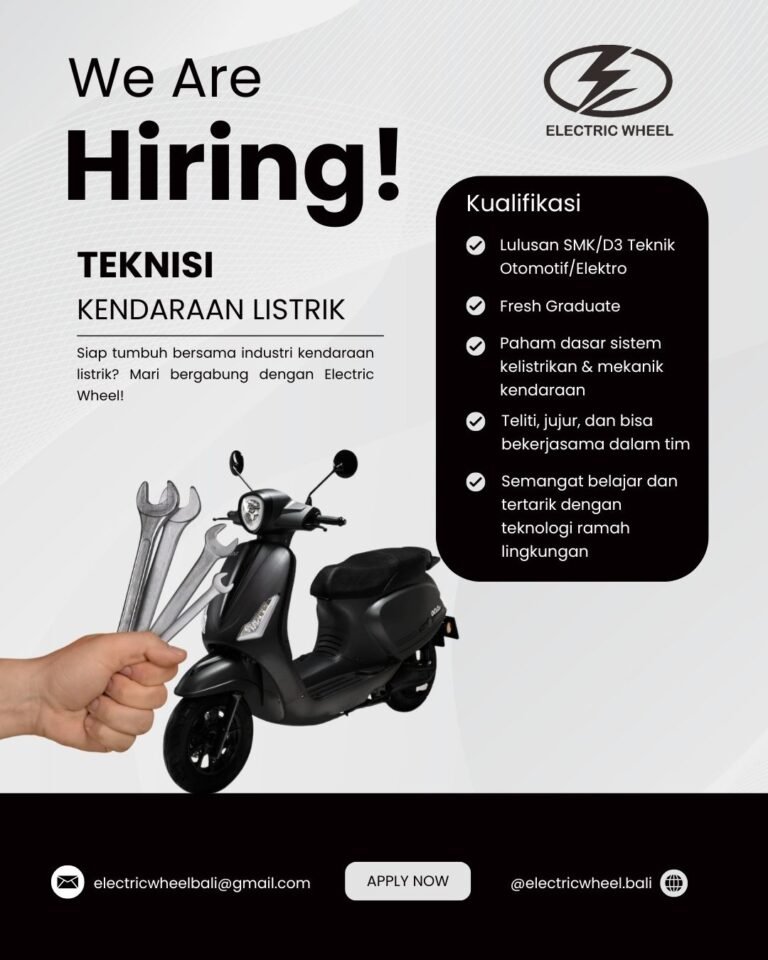 Lowongan Teknisi Kendaraan Listrik Electric Wheel