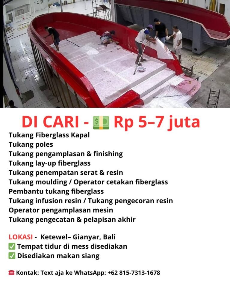 Lowongan Pekerjaan Tukang Fiberglass di Ketewel Gianyar