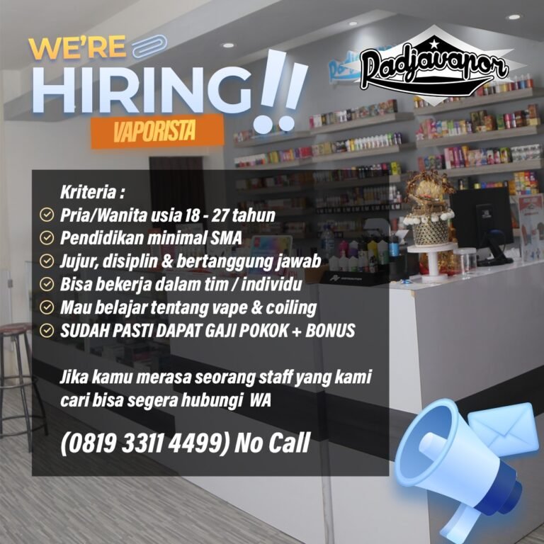 Lowongan Pekerjaan Vaporista di Pojavapor Bali