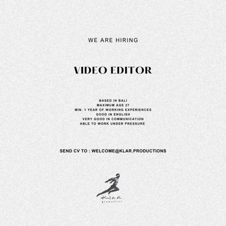 Lowongan Pekerjaan Video Editor - Klar Productions (Bali)
