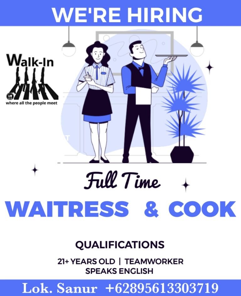 Lowongan Pekerjaan Waitress & Cook di Walk-In Sanur