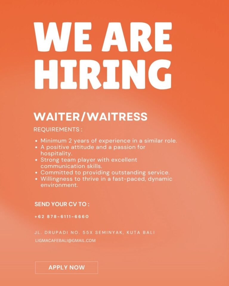 Lowongan Waiter Waitress Ligma Cafe Seminyak
