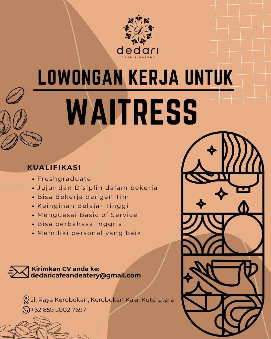 Lowongan Pekerjaan Waitress - dedarı CAFE & EATERY Kerobokan
