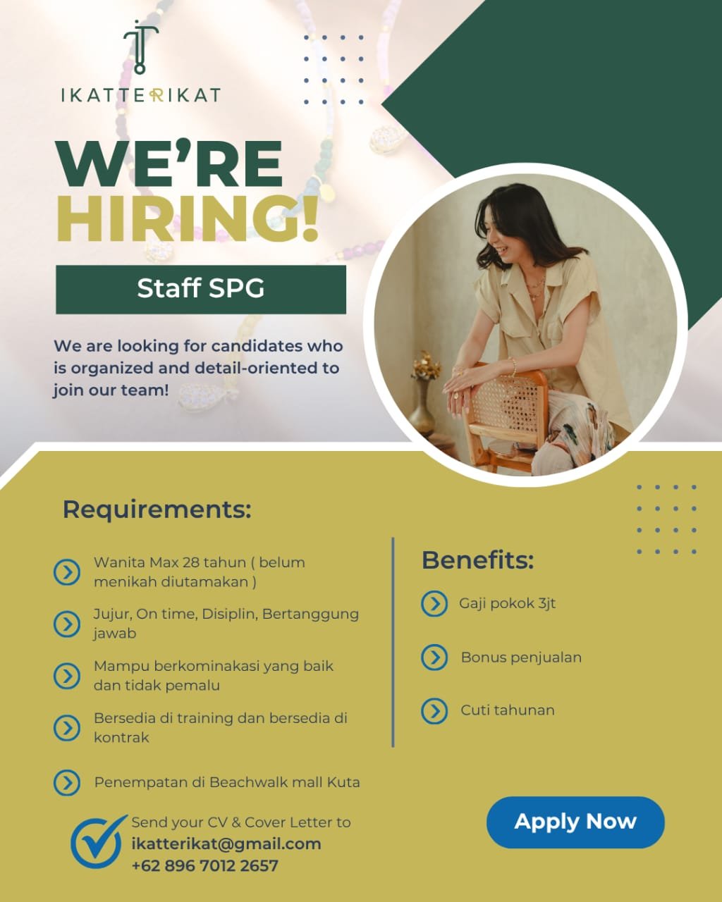 Lowongan Staff SPG IKATTERIKAT Beachwalk Kuta