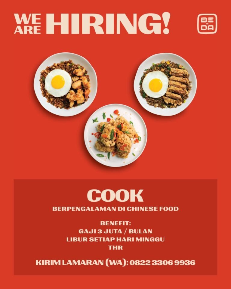 Lowongan Pekerjaan Cook (Chinese Food) Bali