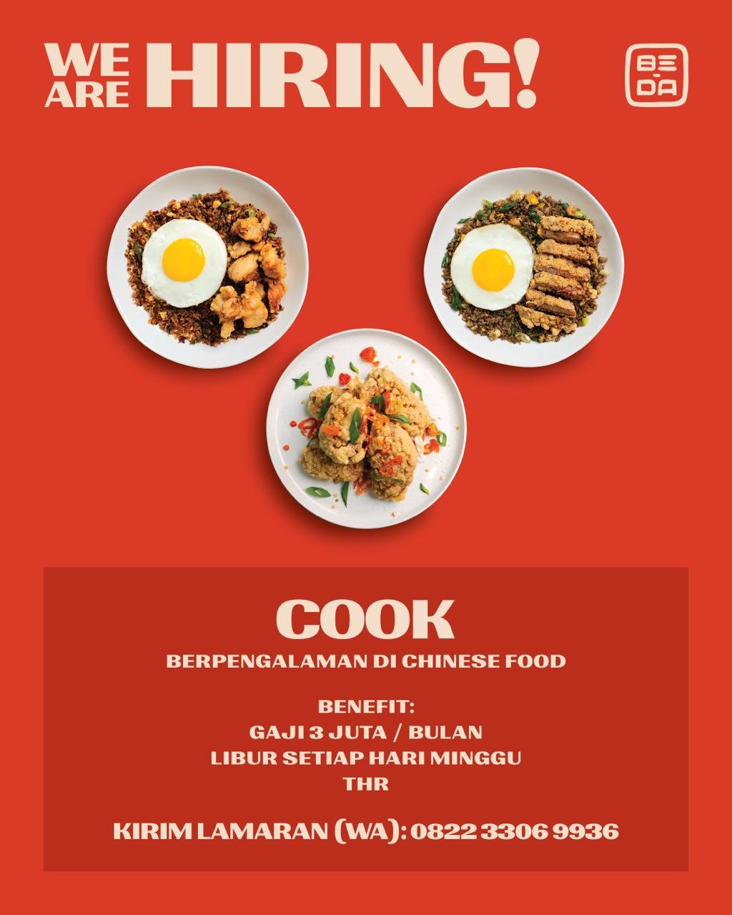 Lowongan Pekerjaan Cook (Chinese Food) Bali