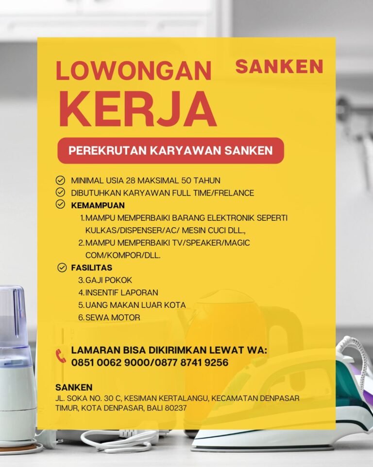 Lowongan Pekerjaan Teknisi Elektronik di Sanken Denpasar