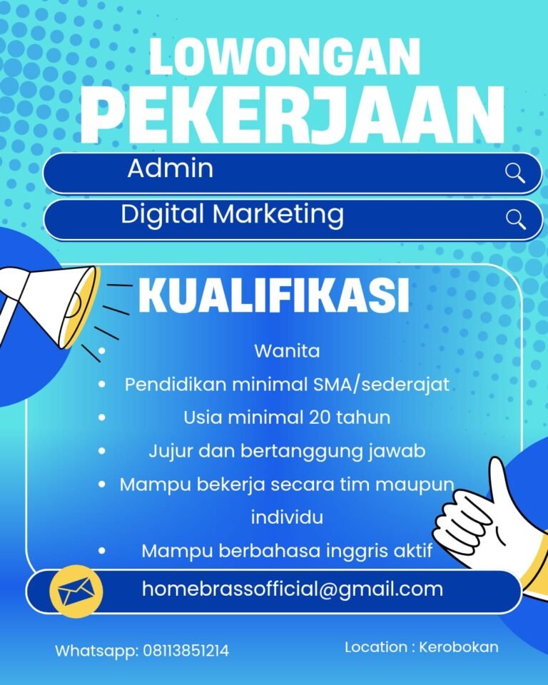 Lowongan Admin & Digital Marketing Home Brass Kerobokan