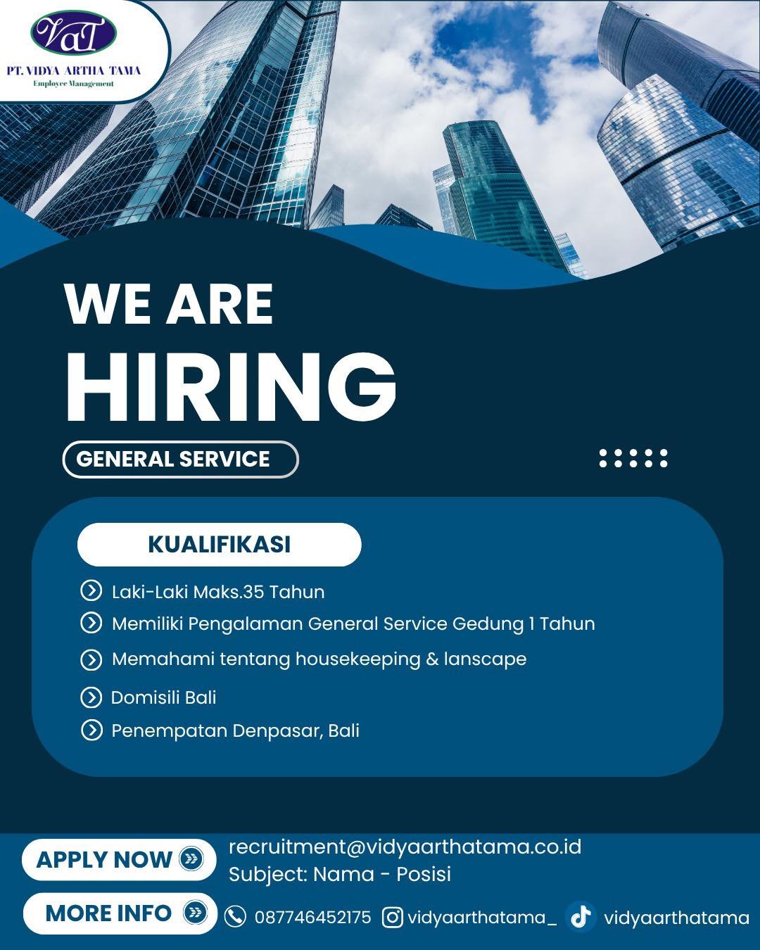 Lowongan Security Engineering & Lainnya PT Vidya Artha Tama