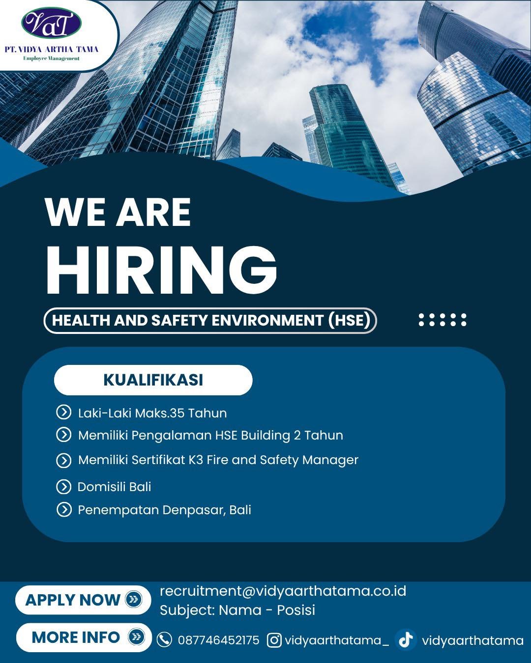 Lowongan Security Engineering & Lainnya PT Vidya Artha Tama