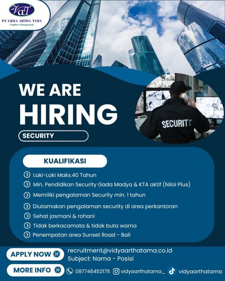 Lowongan Security Engineering & Lainnya PT Vidya Artha Tama
