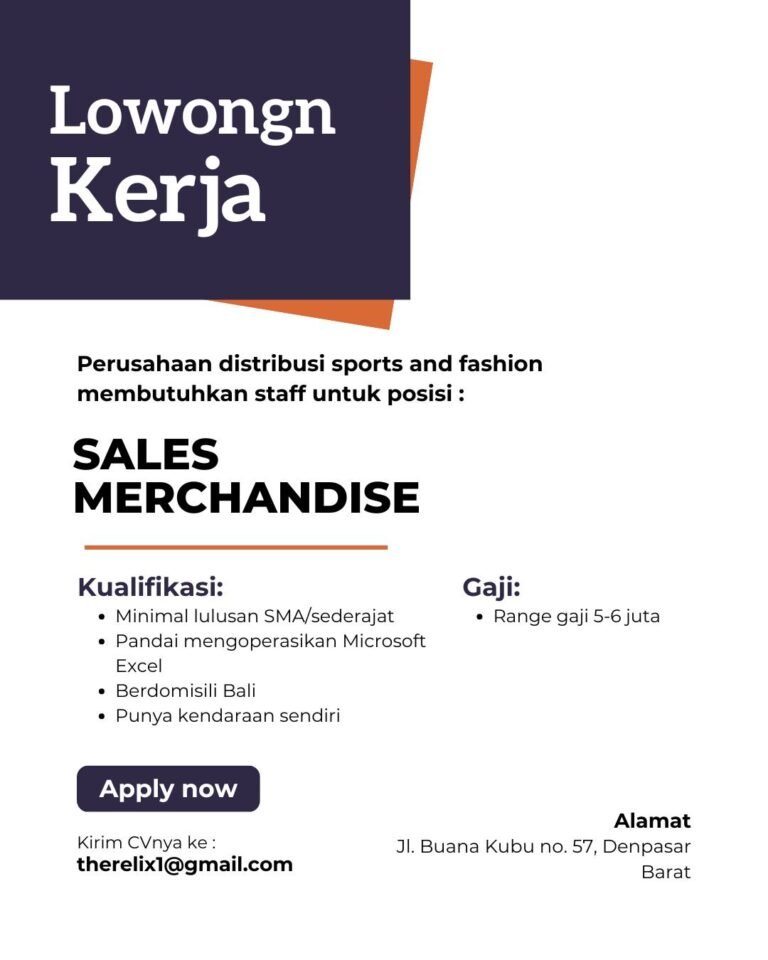 Lowongan Sales Merchandise Denpasar Barat