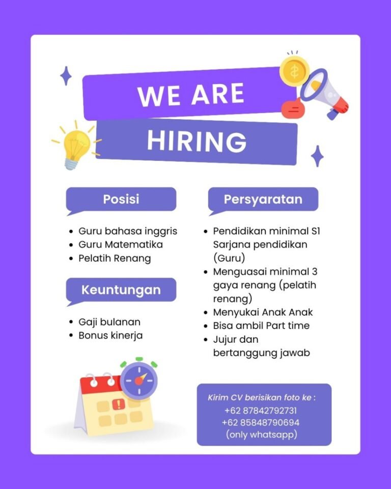 Lowongan Pekerjaan Guru & Pelatih Renang Bali