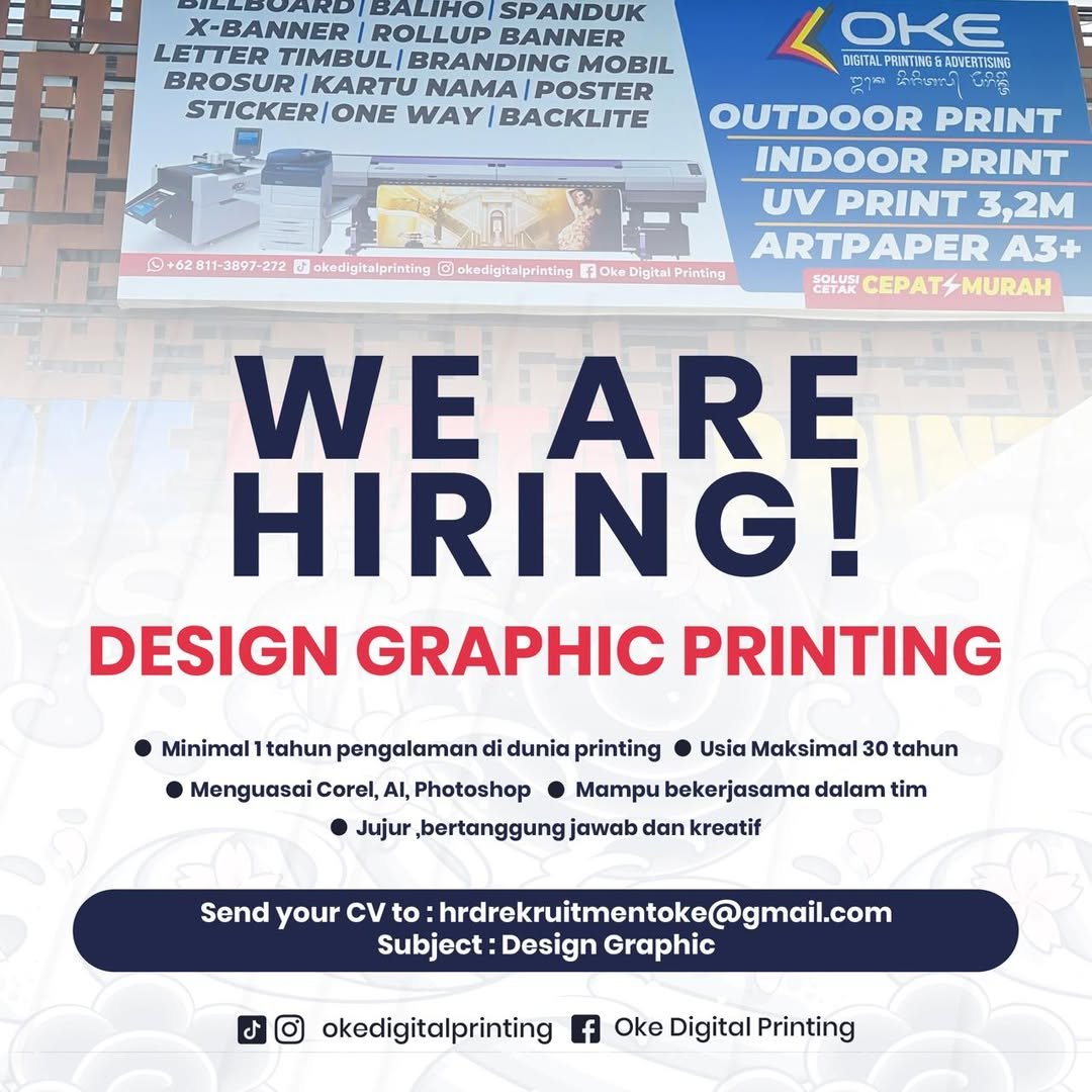 Lowongan Design Graphic Printing Oke Digital Printing