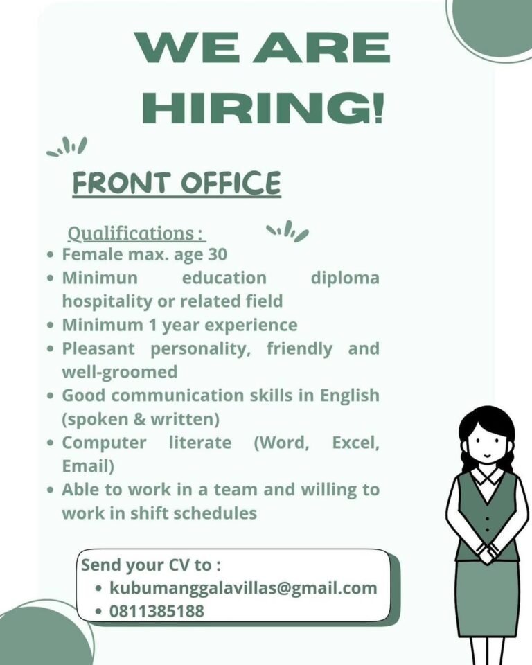 Lowongan Front Office & Housekeeping Kubu Manggala Villas
