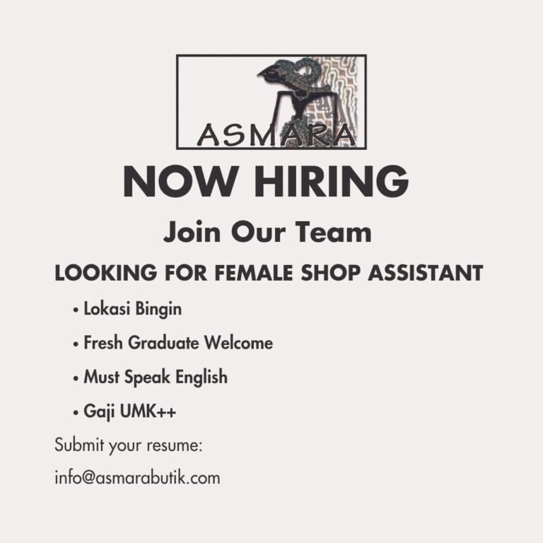 Lowongan Pekerjaan Shop Assistant di Asmara Butik Bingin