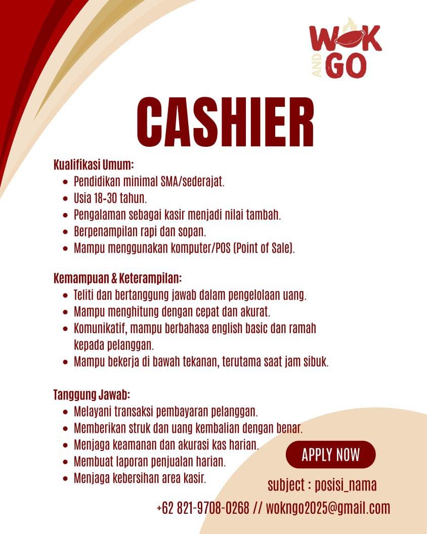 Lowongan Pekerjaan WOK GO Bali