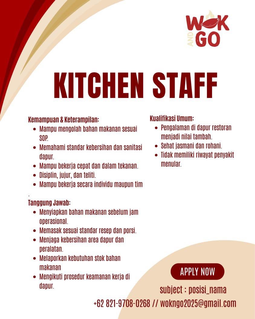 Lowongan Pekerjaan WOK GO Bali