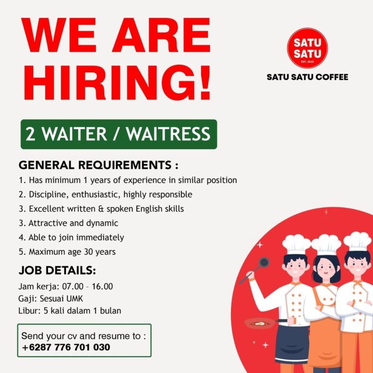 Lowongan Pekerjaan Waiter/Waitress di Satu Satu Coffee Bali
