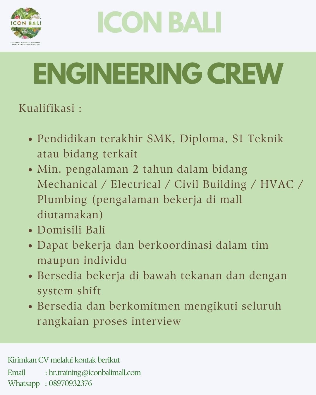 Lowongan Pekerjaan ICON BALI