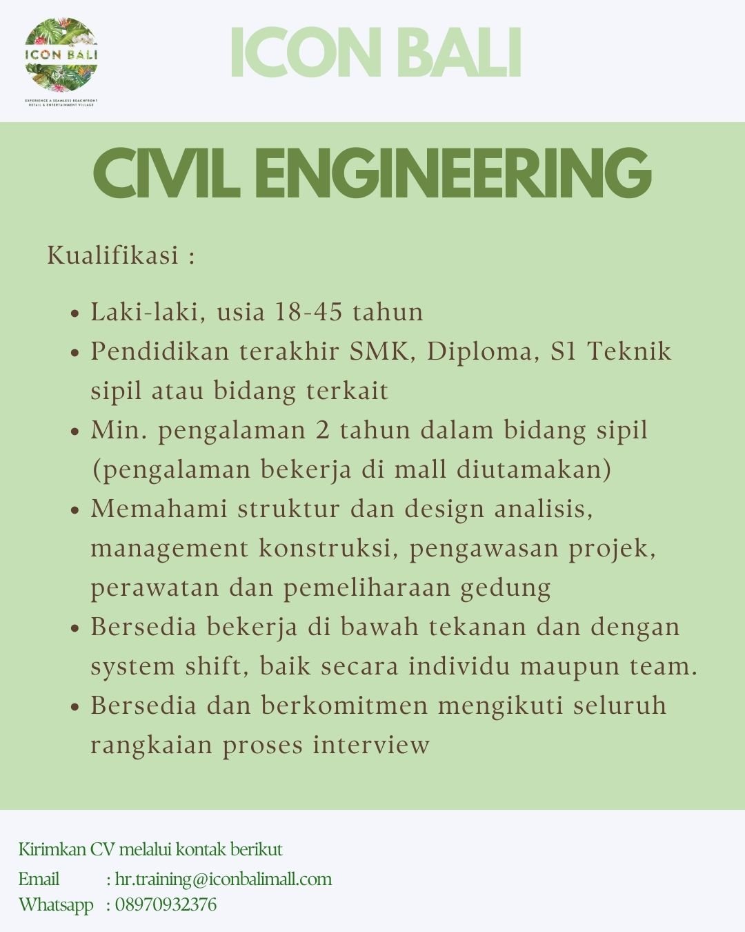 Lowongan Pekerjaan ICON BALI