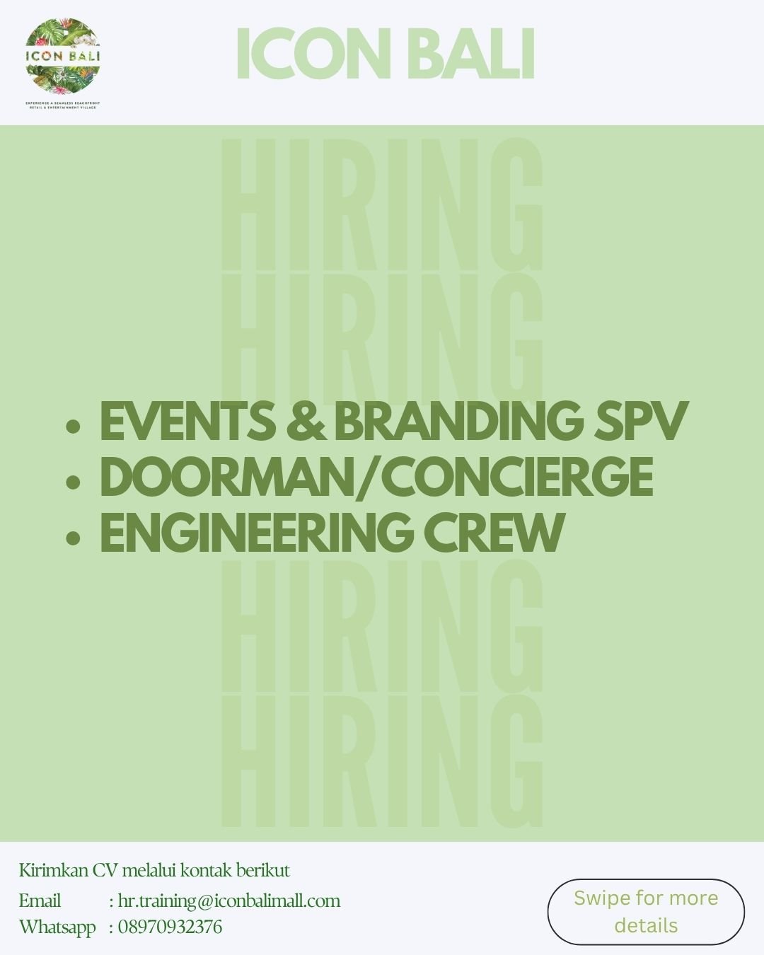 Lowongan Pekerjaan ICON BALI