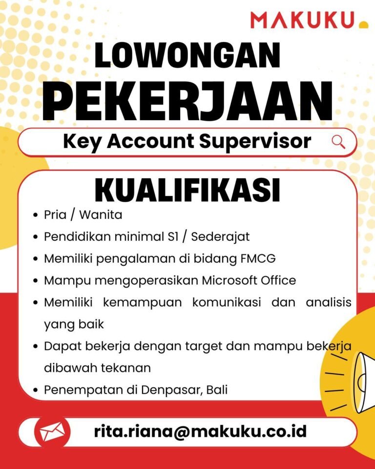 Lowongan Key Account Supervisor MAKUKU Denpasar
