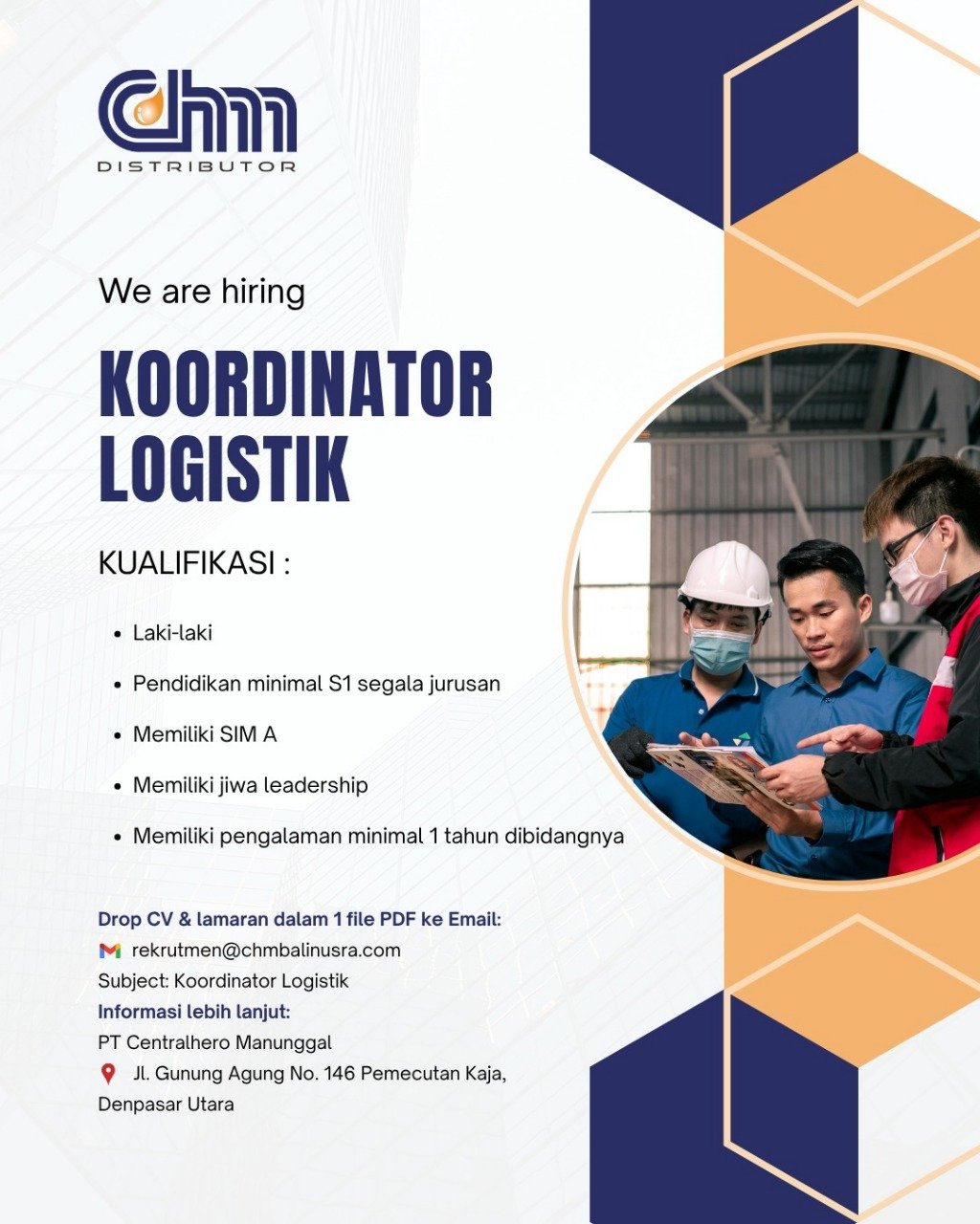 Lowongan Koordinator Logistik PT Centralhero Manunggal Denpasar
