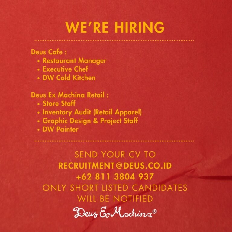 Lowongan Kerja Deus Ex Machina Bali