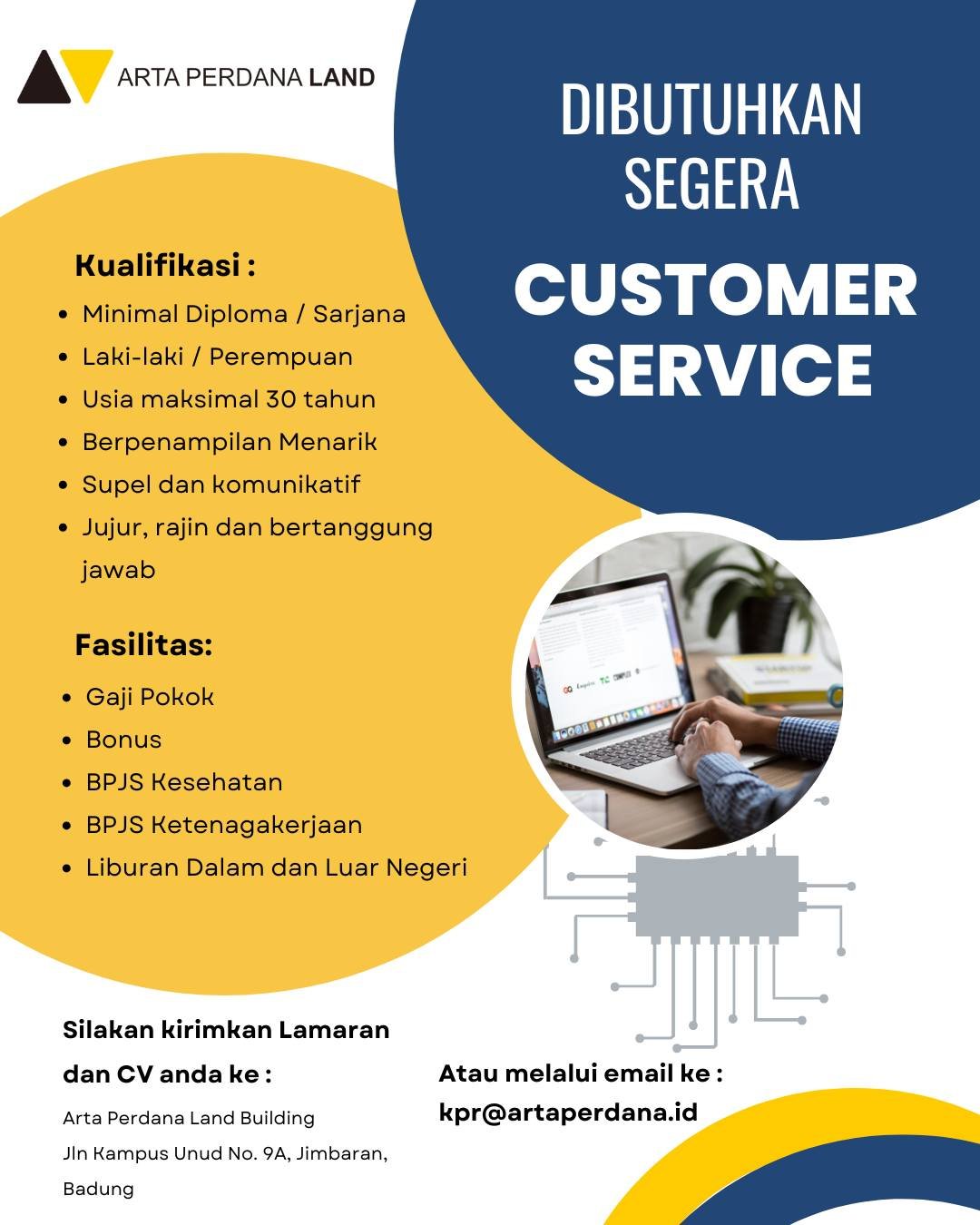 Lowongan Customer Service Arta Perdana Land Jimbaran