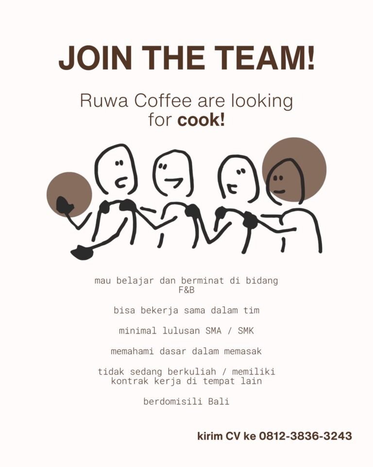 Lowongan Cook Ruwa Coffee Bali