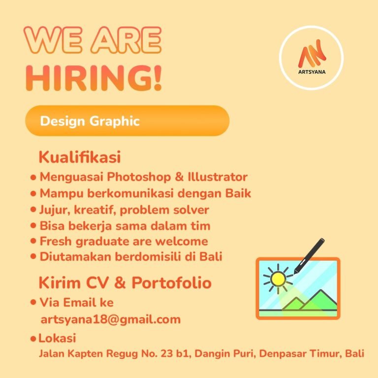Lowongan Design Graphic ARTSYANA Denpasar