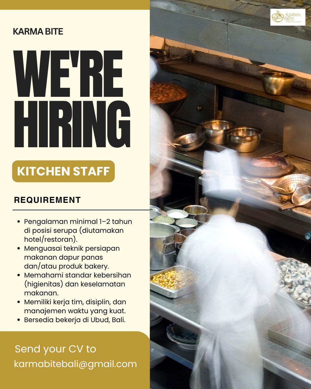 owongan Server, Dumpling Maker, & Kitchen Staff Karma Bite Ubud