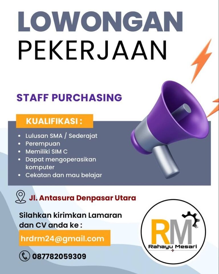 Lowongan Staff Purchasing Rahayu Mesari Denpasar
