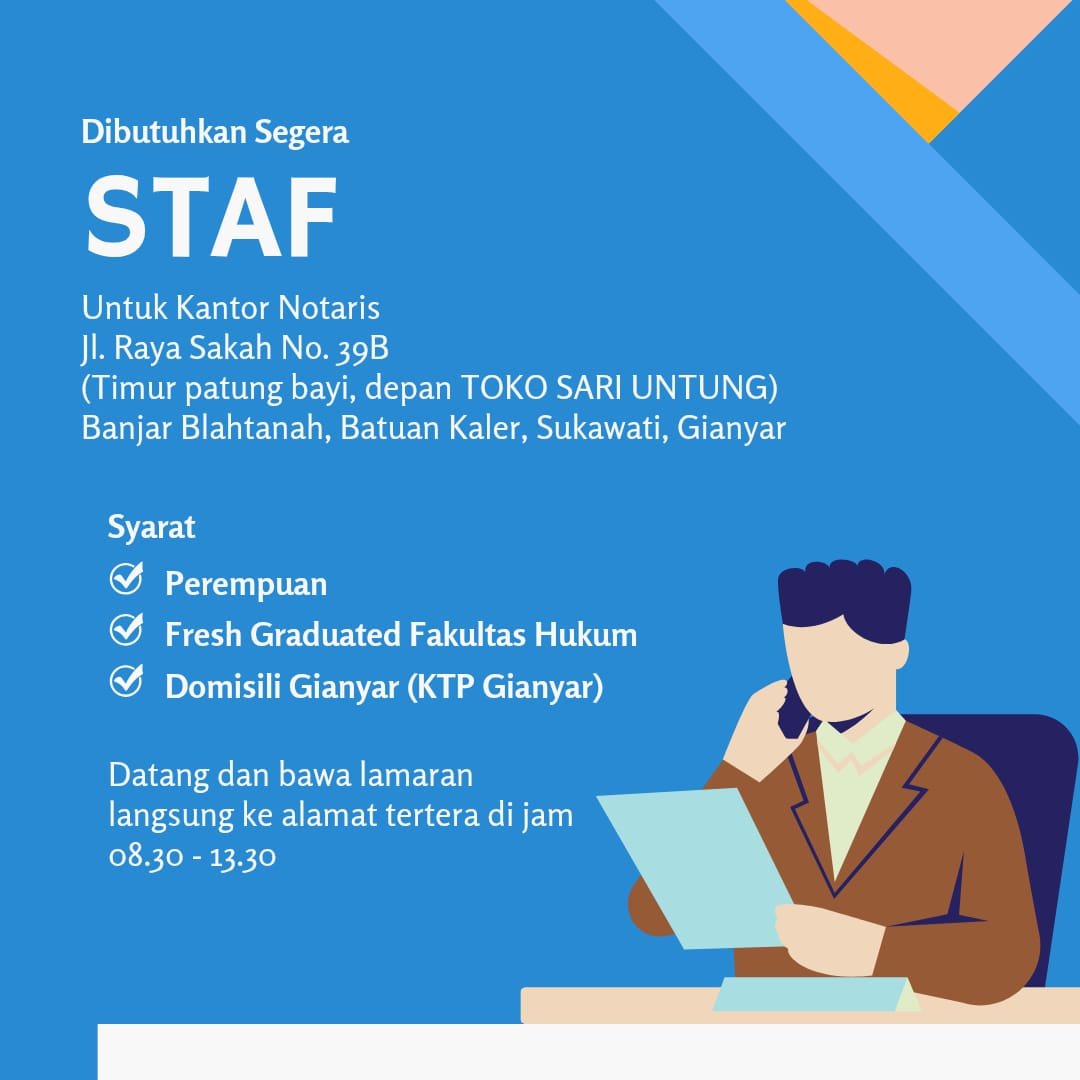 Lowongan Staf Kantor Notaris Gianyar