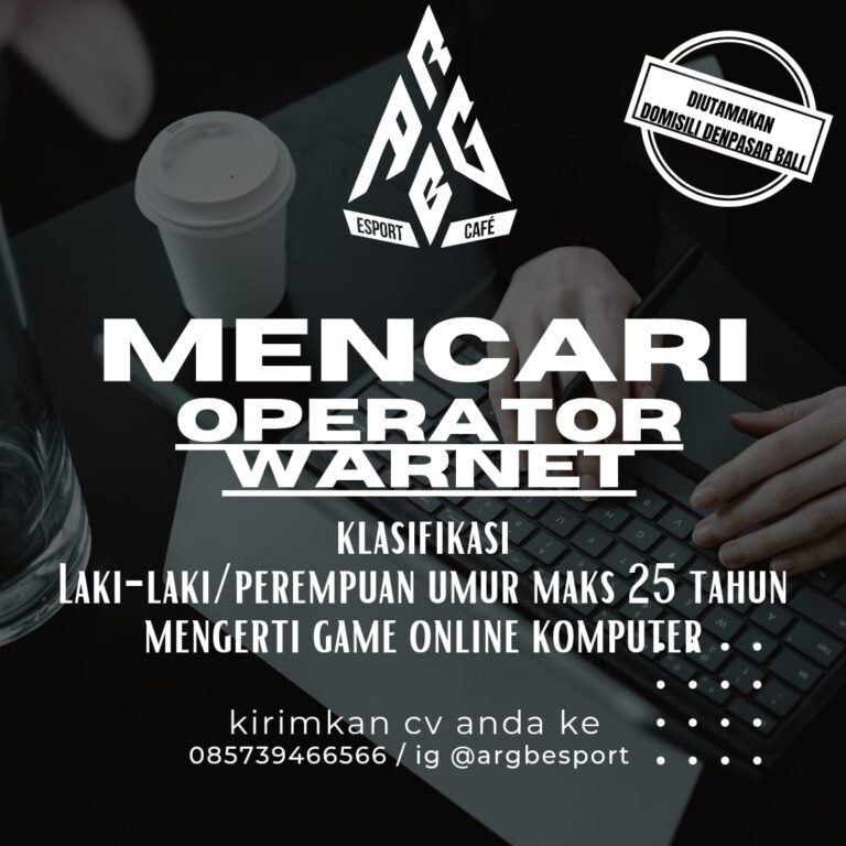 Lowongan Operator Warnet ARGB Esport Cafe Denpasar
