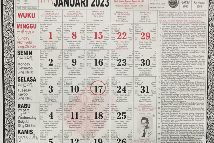 Ilustrasi Kalender Bali yang menunjukkan tanggal Hari Raya Galungan untuk menjelaskan status apakah Galungan libur nasional.